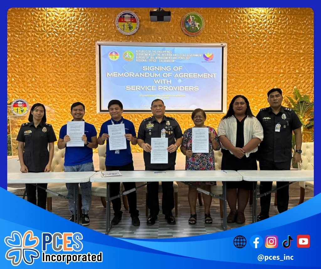 PCES Inc. and BJMP CALABARZON officials sign a Memorandum of Agreement in Calamba City to strengthen employment support for soon-to-be-released PDLs.